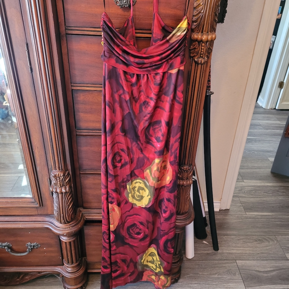 Alice & Olivia 100% Silk Floral y2k 90s Dress - Picture 5 of 7